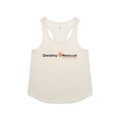 Woman's White Razorback Singlet  Thumbnail